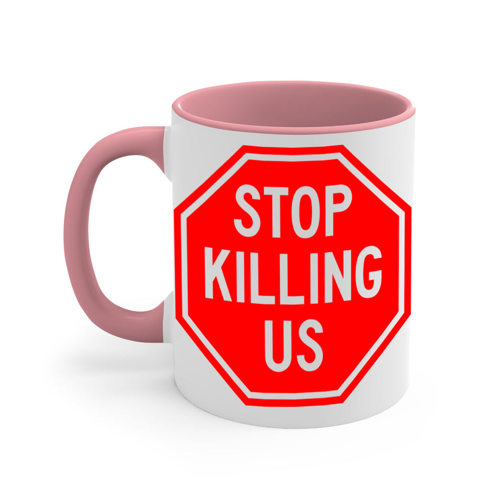 stop killing us 25#- black words - phrases-Mug / Coffee Cup
