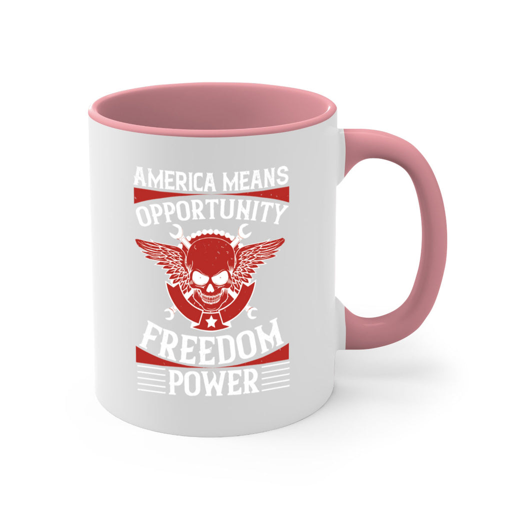 America means opportunity freedom power Style 85#- 4th Of July-Mug / Coffee Cup