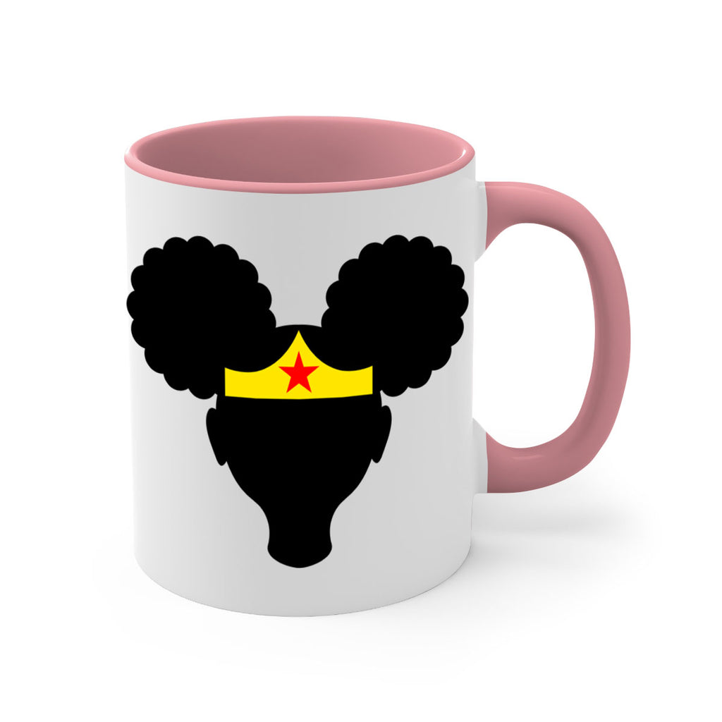 afro puffs girl wonder woman 78#- Black women - Girls-Mug / Coffee Cup