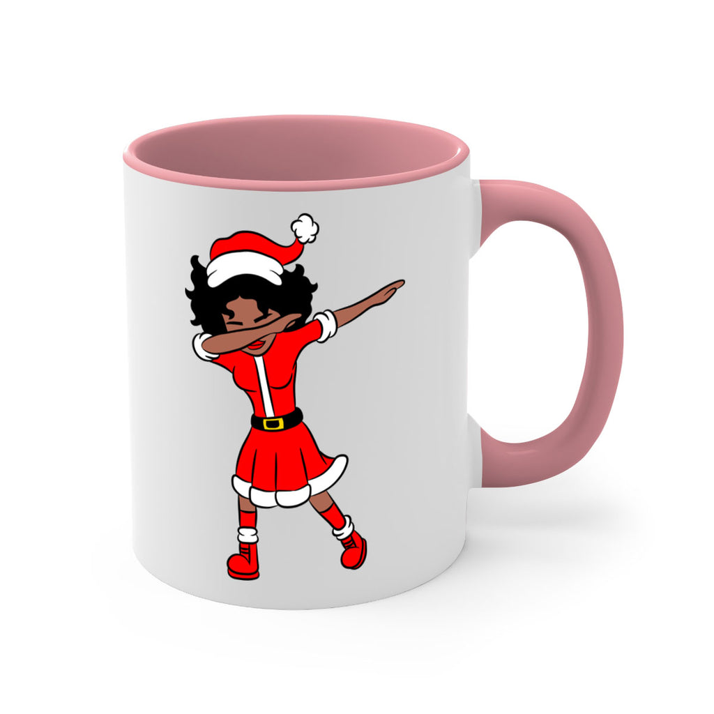 dabbing santa claus afro girl 50#- Black women - Girls-Mug / Coffee Cup