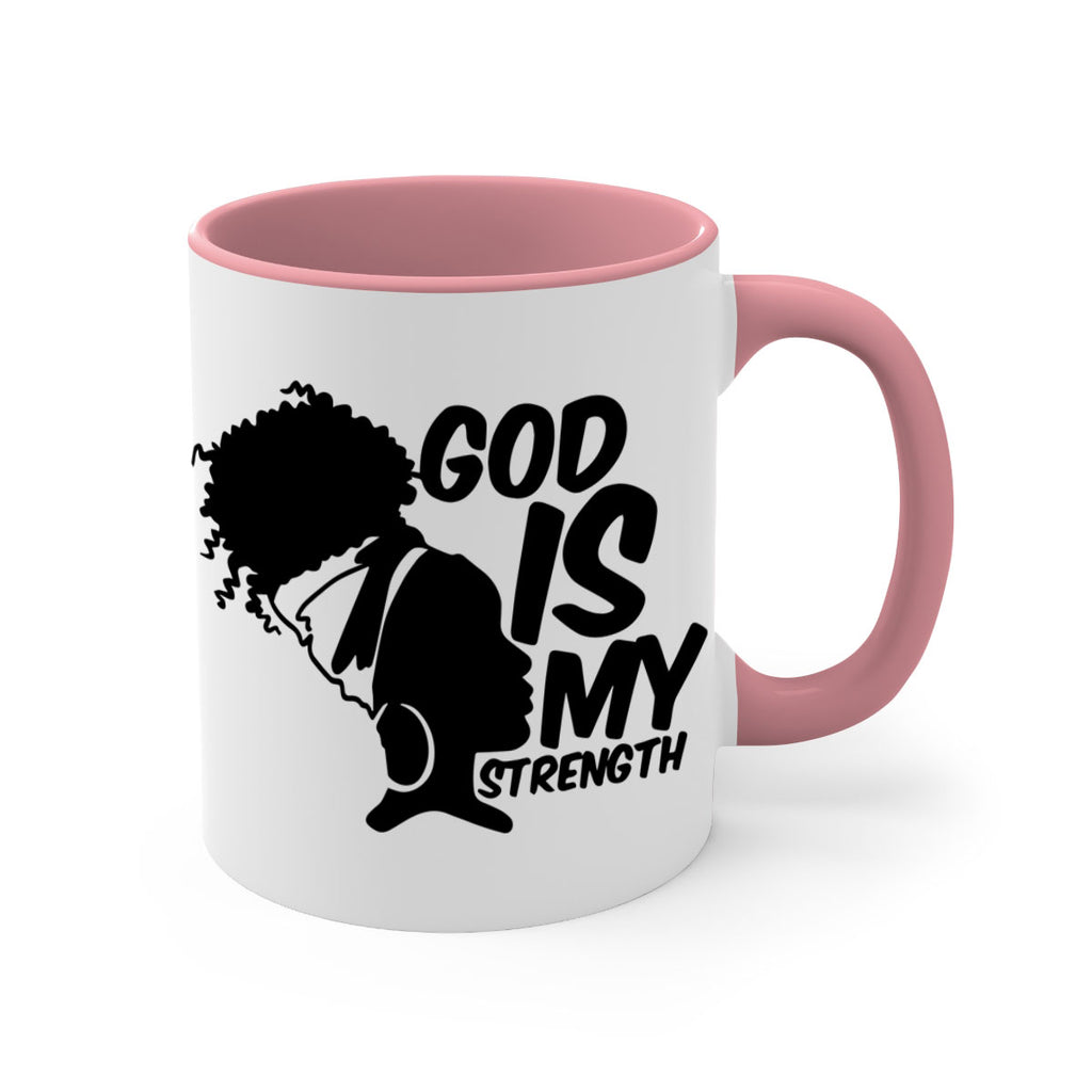 god is my strength- black words - phrases-Mug / Coffee Cup