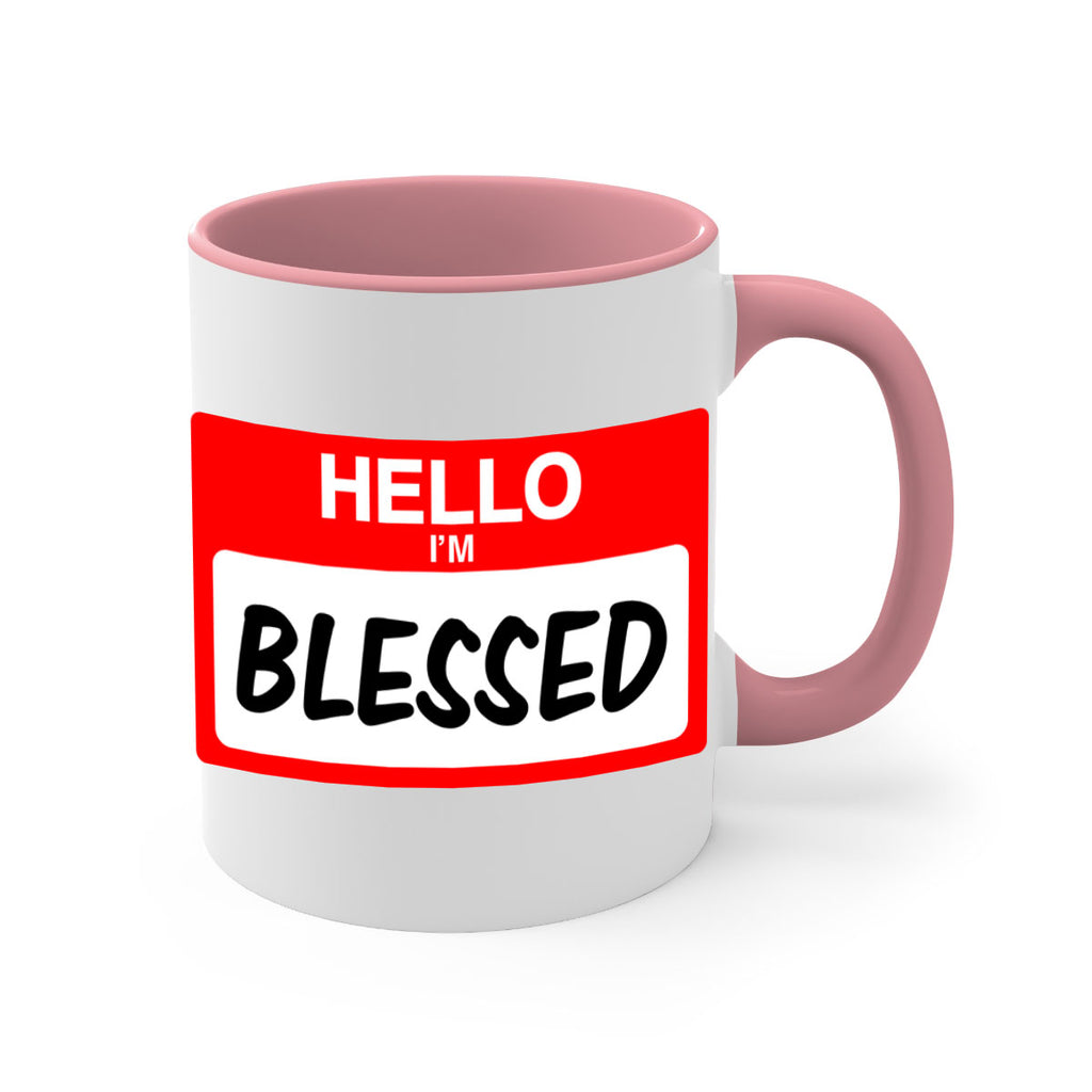 hello im blessed 133#- black words - phrases-Mug / Coffee Cup