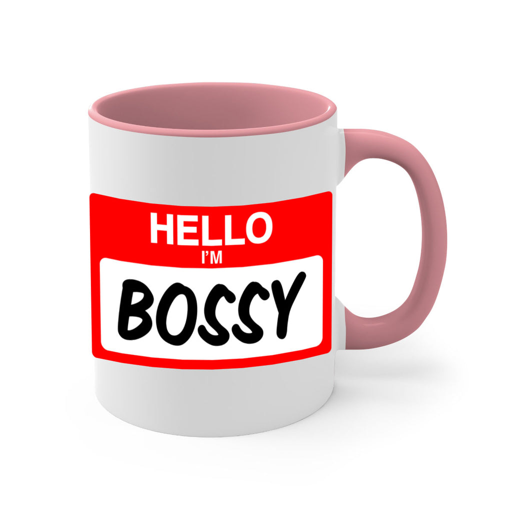 hello im bossy 132#- black words - phrases-Mug / Coffee Cup