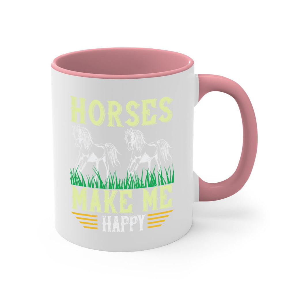 horses make me happy Style 40#- horse-Mug / Coffee Cup