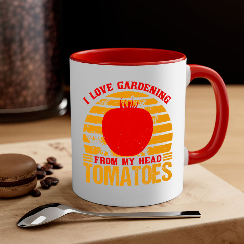 I love gardening From my head Tomatoes 53#- Farm and garden-Mug / Coffee Cup