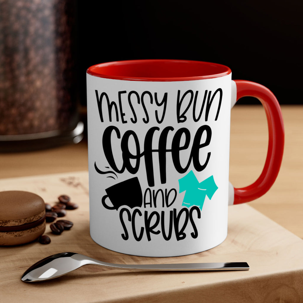 Messy Bun Coffee And Scrubs Style Style 132#- nurse-Mug / Coffee Cup