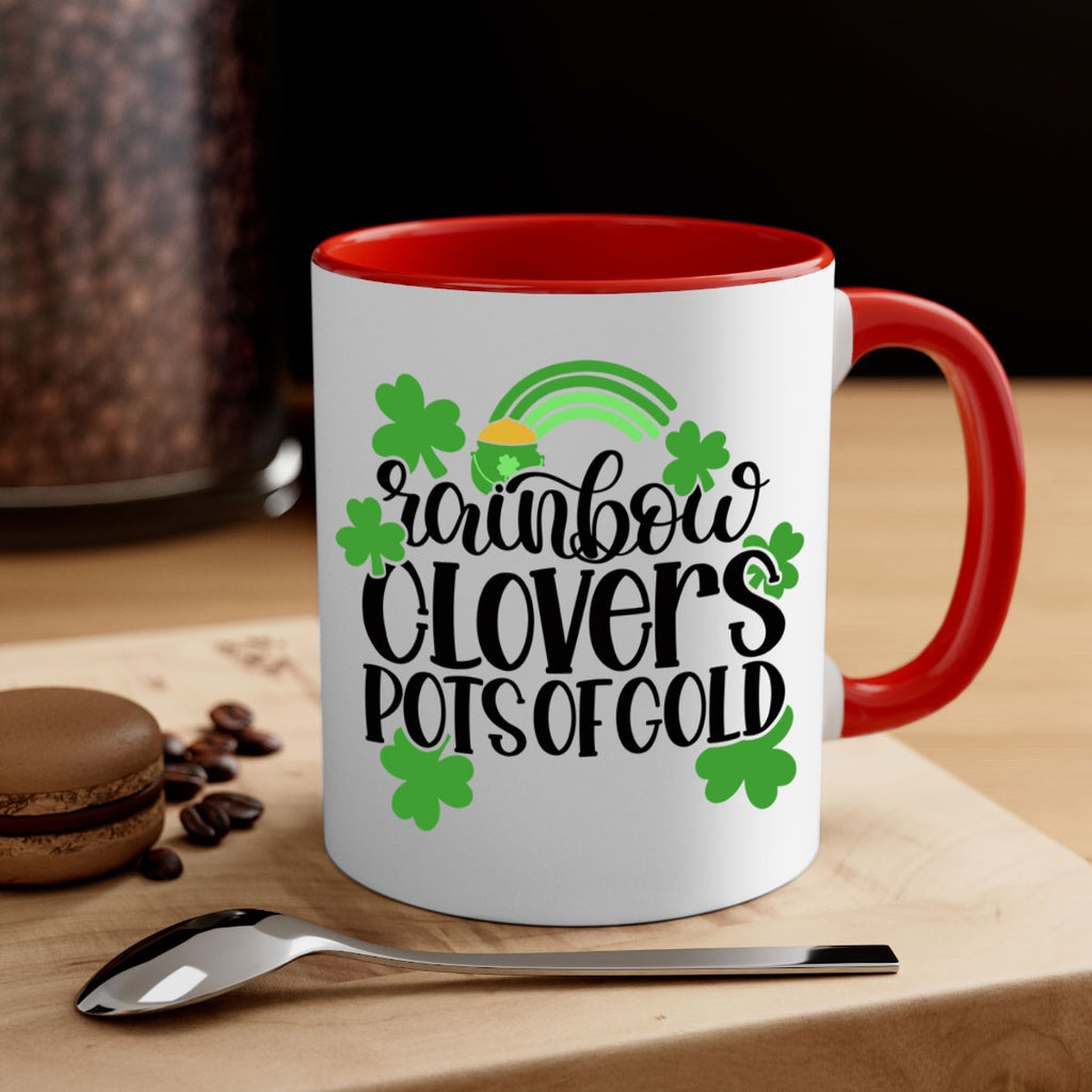 Rainbow Clovers Pots Of Gold Style 35#- St Patricks Day-Mug / Coffee Cup