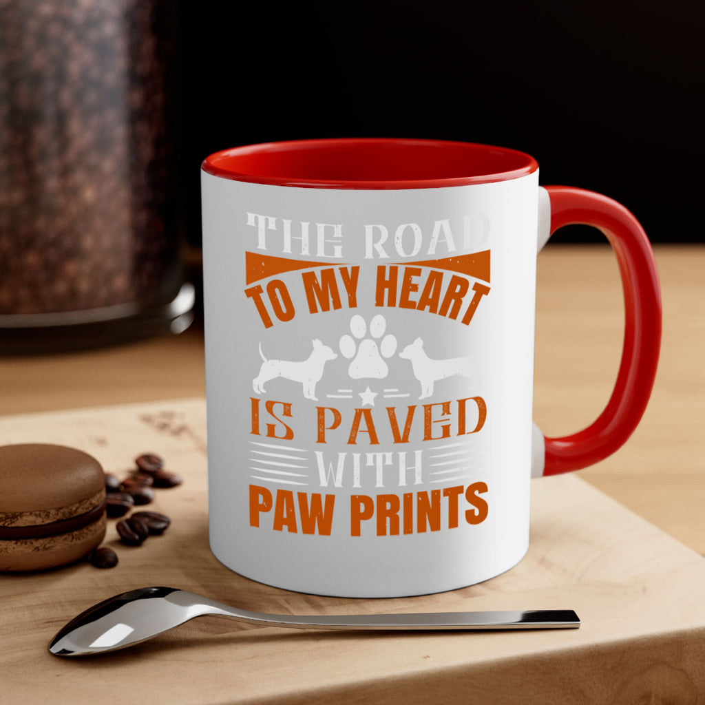The Road to my Heart is paved with paw prints Style 145#- Dog-Mug / Coffee Cup
