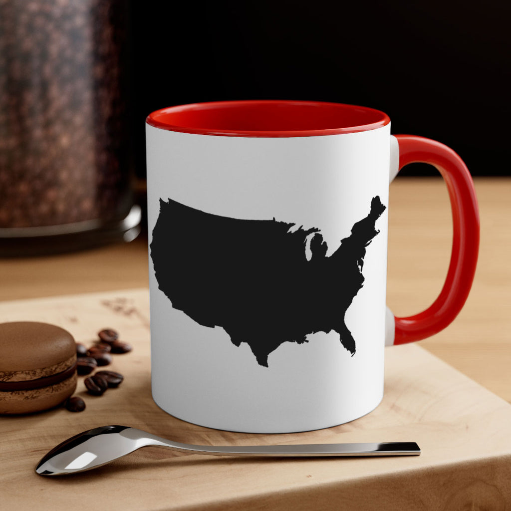 USA Solid Map Style 76#- 4th Of July-Mug / Coffee Cup