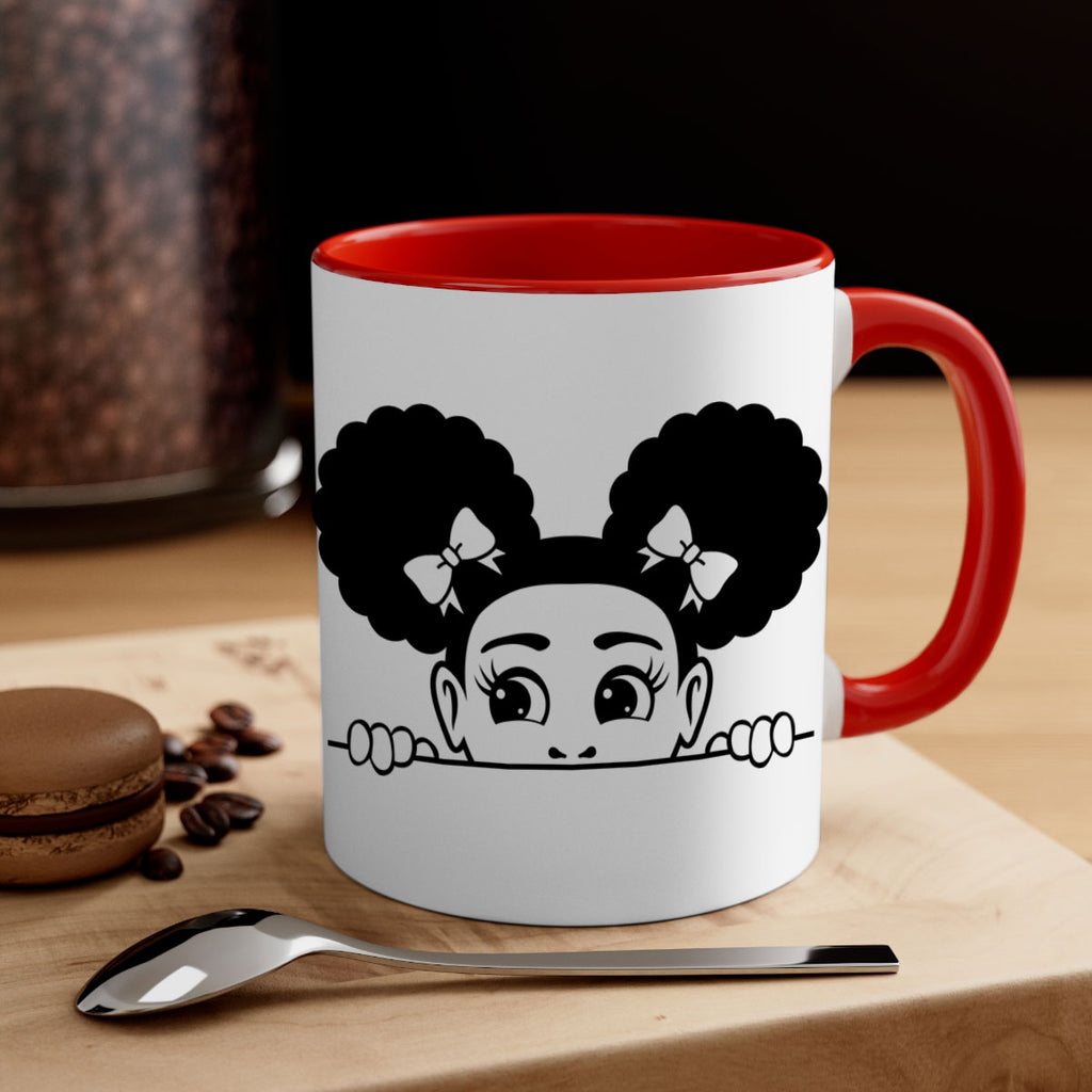 afro puffs girl peekaboo 81#- Black women - Girls-Mug / Coffee Cup