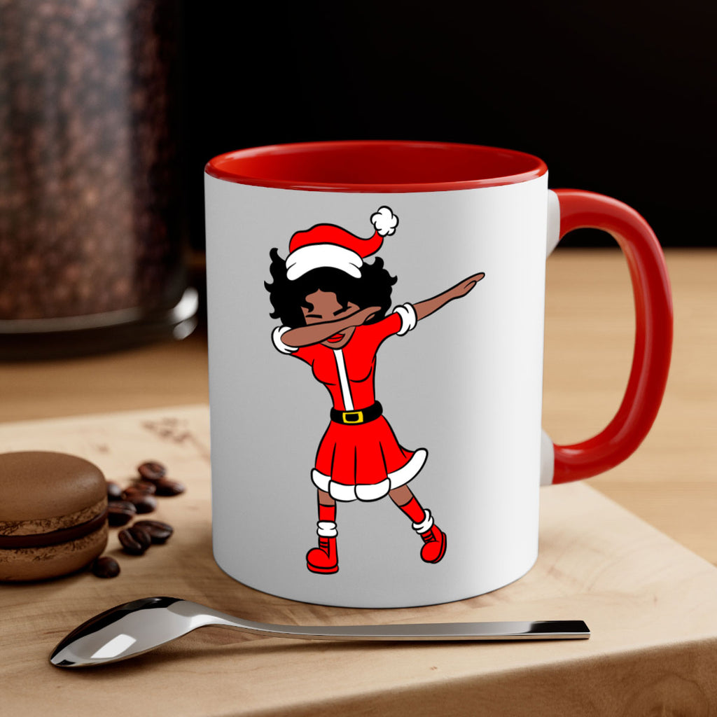 dabbing santa claus afro girl 50#- Black women - Girls-Mug / Coffee Cup