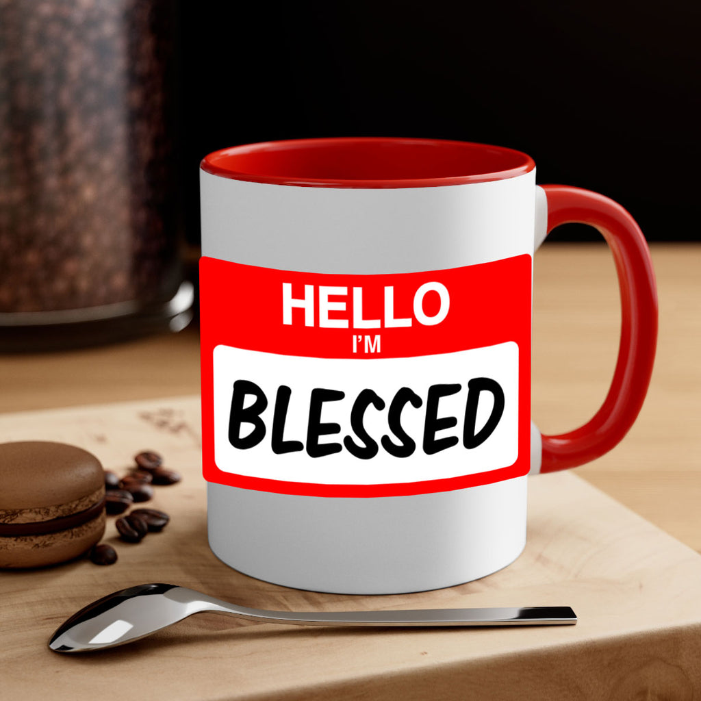 hello im blessed 133#- black words - phrases-Mug / Coffee Cup