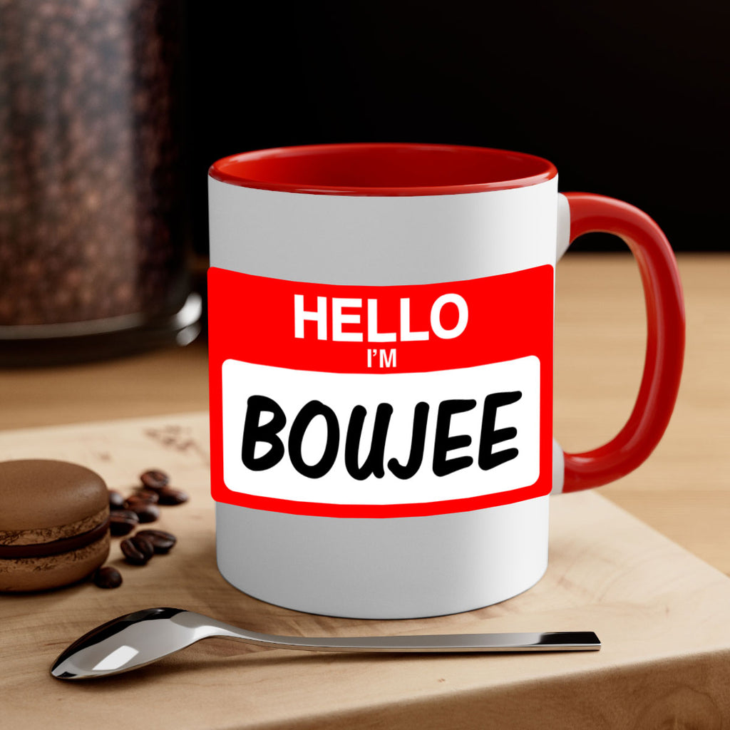 hello im boujee 131#- black words - phrases-Mug / Coffee Cup