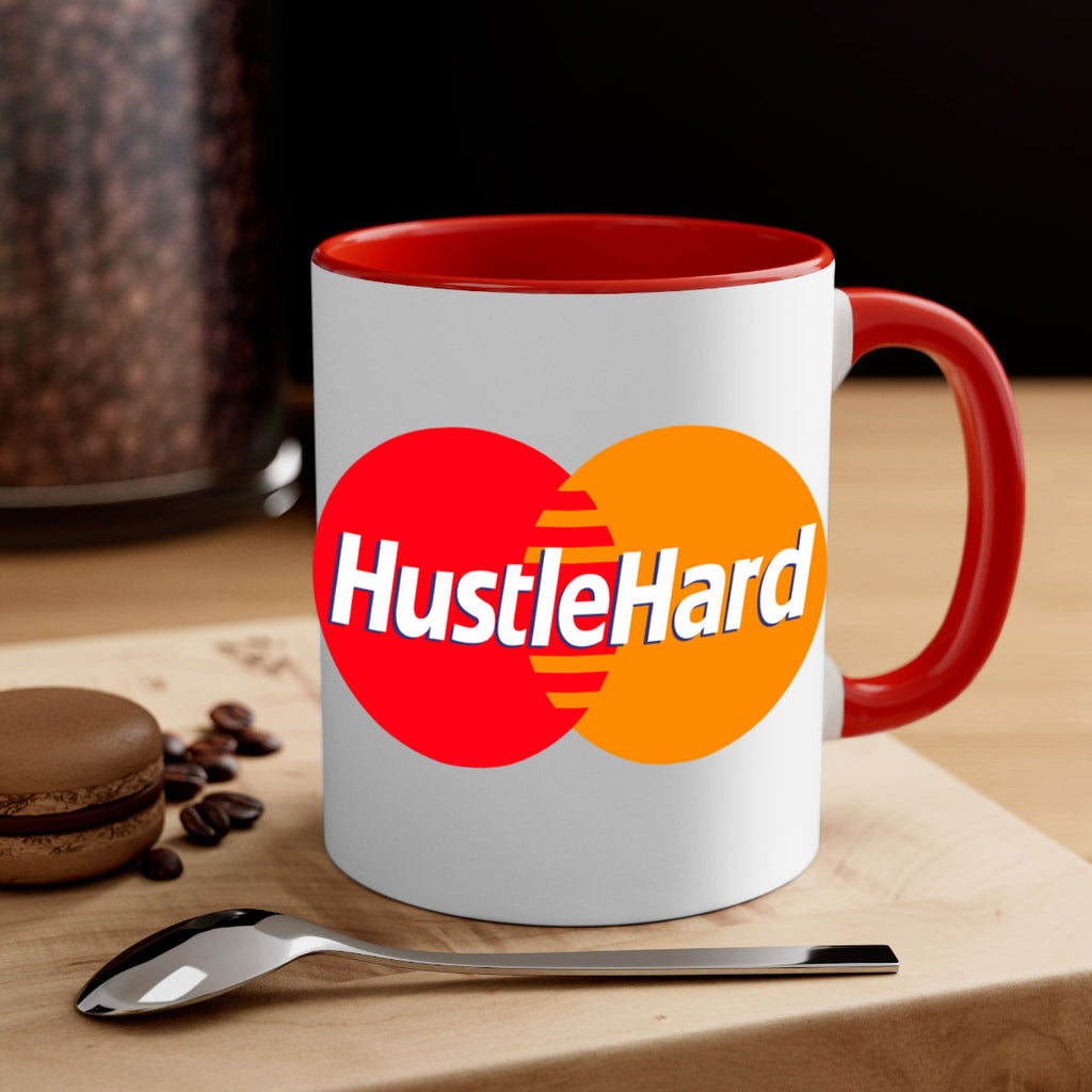 hustle hard 122#- black words - phrases-Mug / Coffee Cup