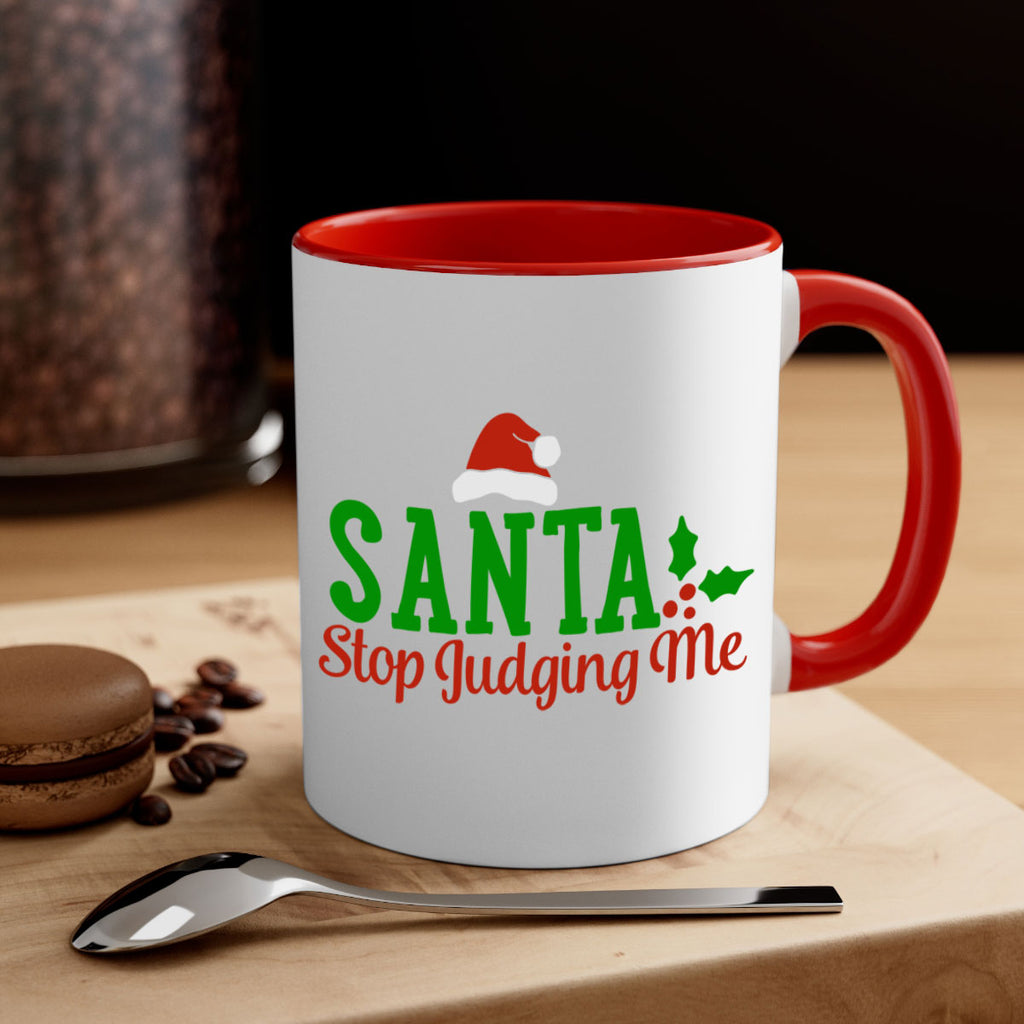 santa stop judging me 329#- christmas-Mug / Coffee Cup