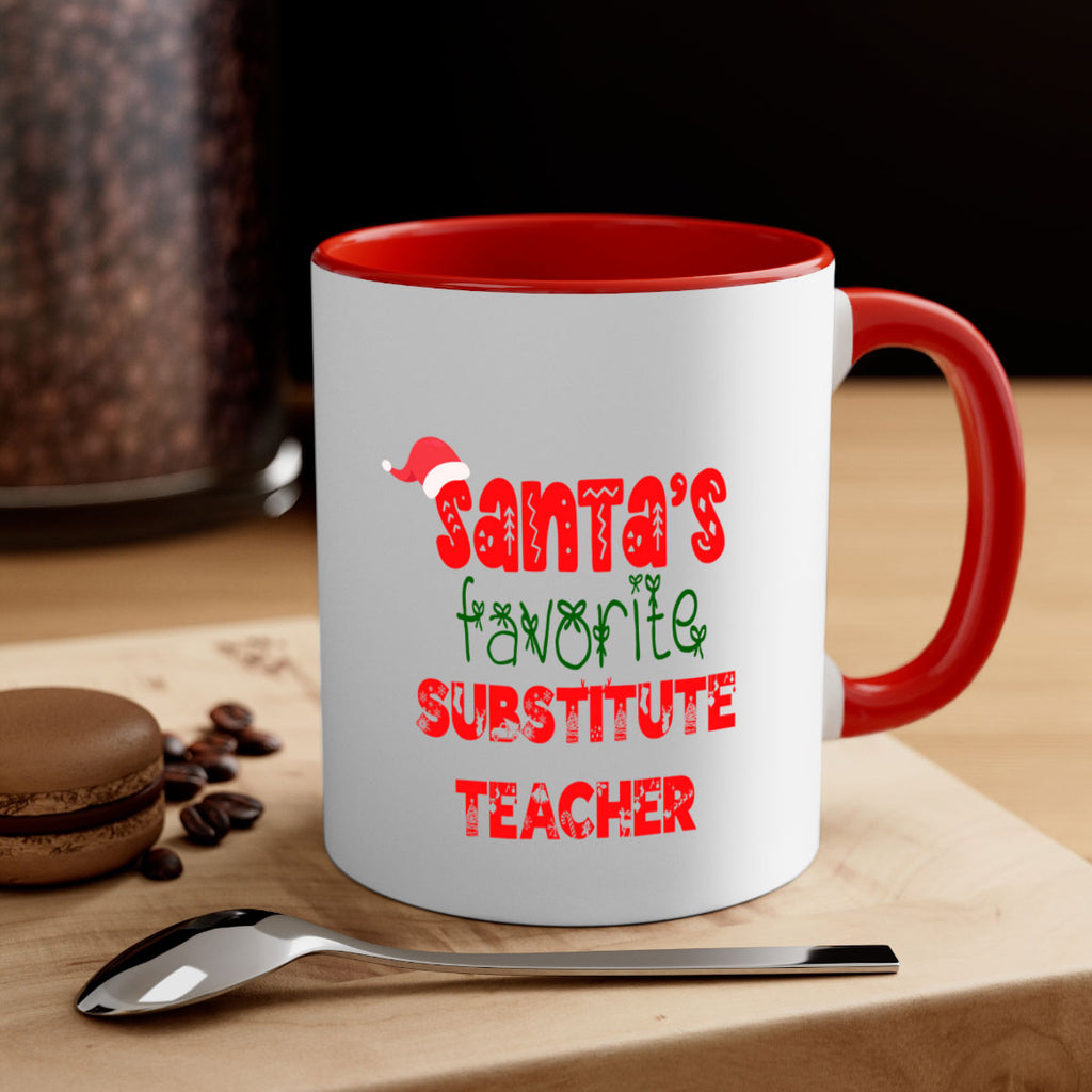 santas favorite substitute teacher style 1106#- christmas-Mug / Coffee Cup