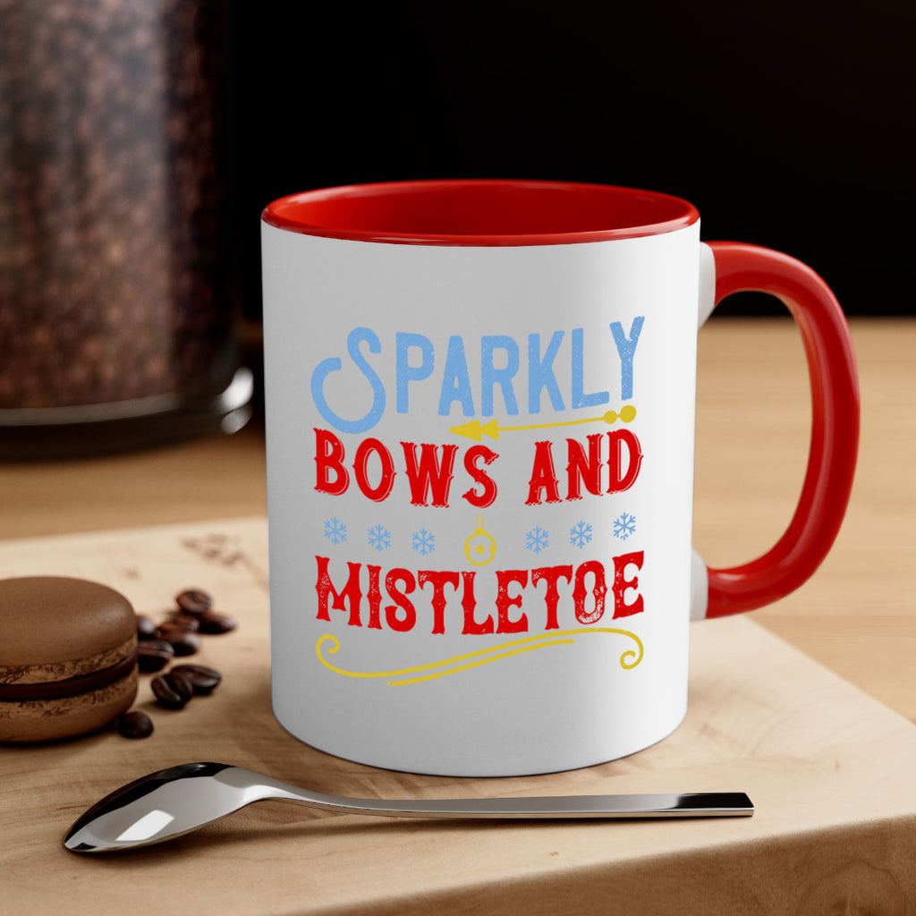 sparkly bows and mistletoe 354#- christmas-Mug / Coffee Cup