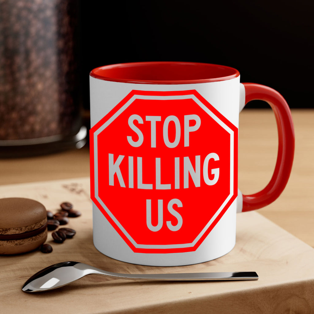 stop killing us 25#- black words - phrases-Mug / Coffee Cup