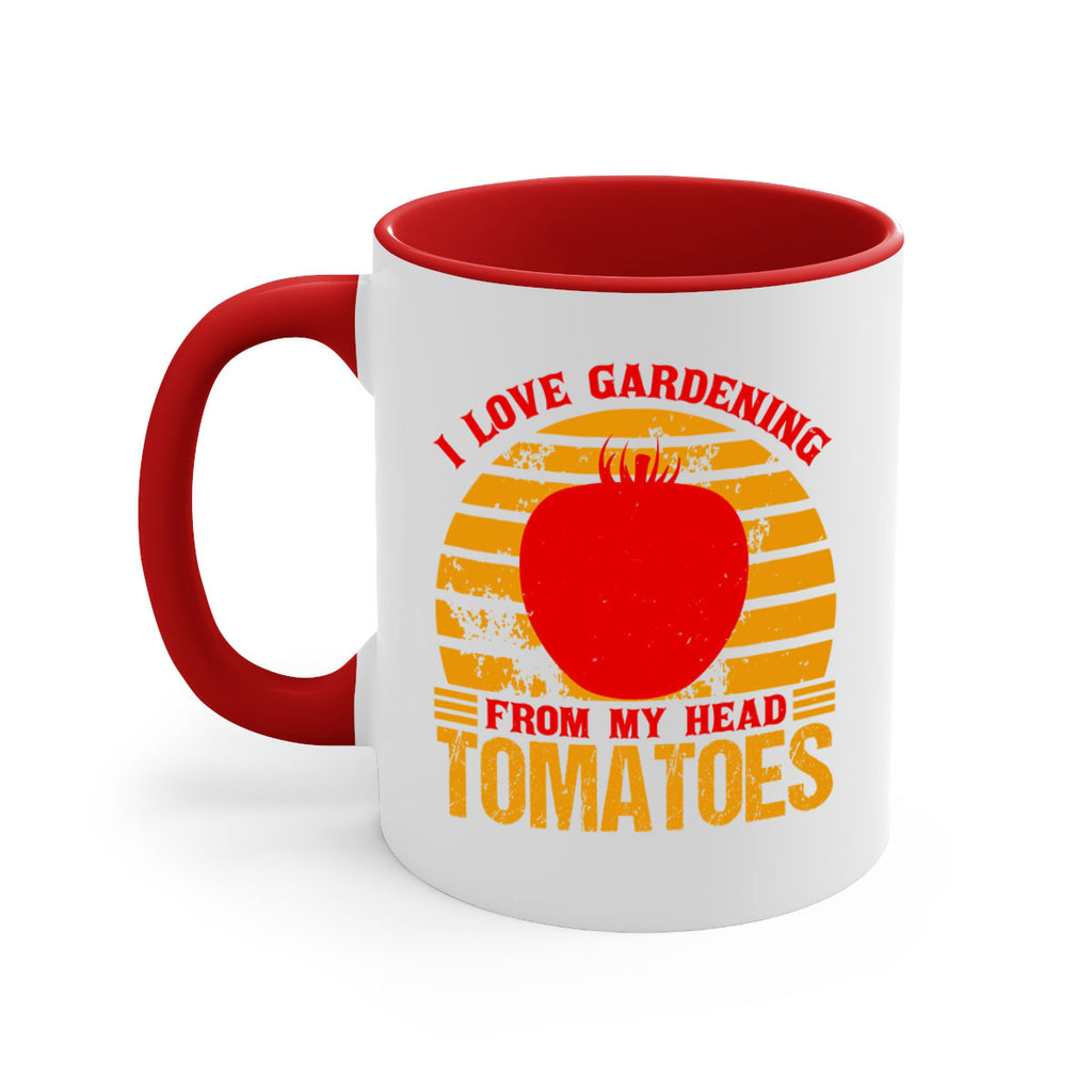 I love gardening From my head Tomatoes 53#- Farm and garden-Mug / Coffee Cup