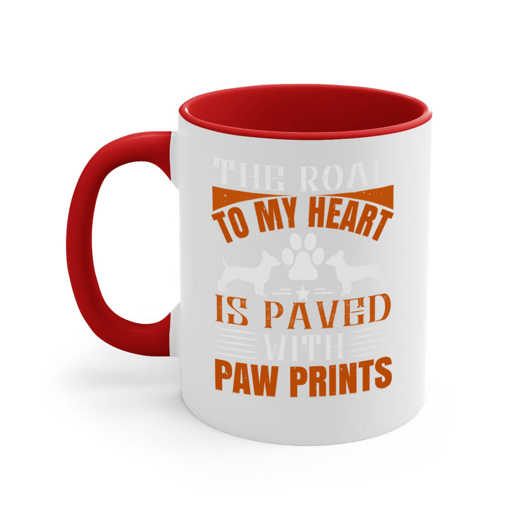 The Road to my Heart is paved with paw prints Style 145#- Dog-Mug / Coffee Cup