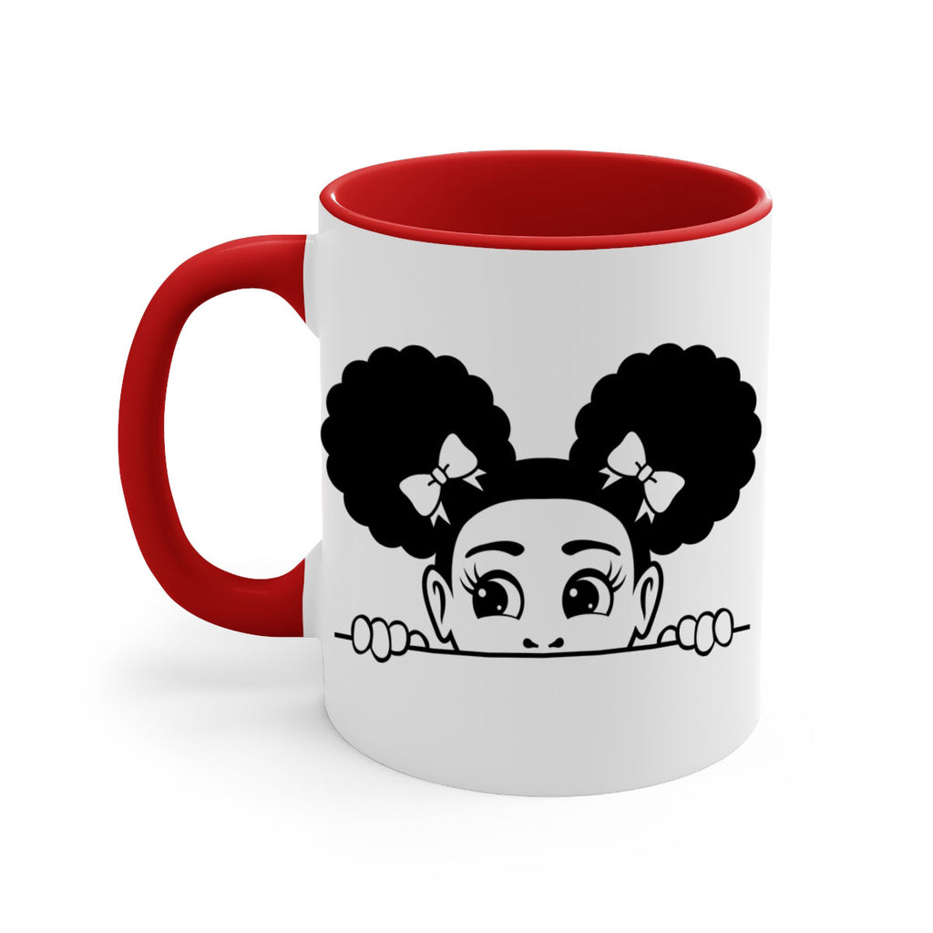 afro puffs girl peekaboo 81#- Black women - Girls-Mug / Coffee Cup