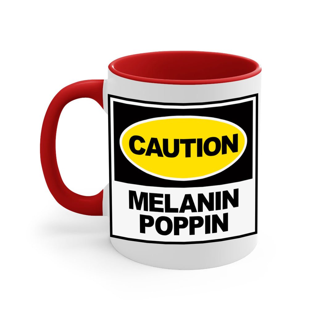 caution melanin poppin 188#- black words - phrases-Mug / Coffee Cup