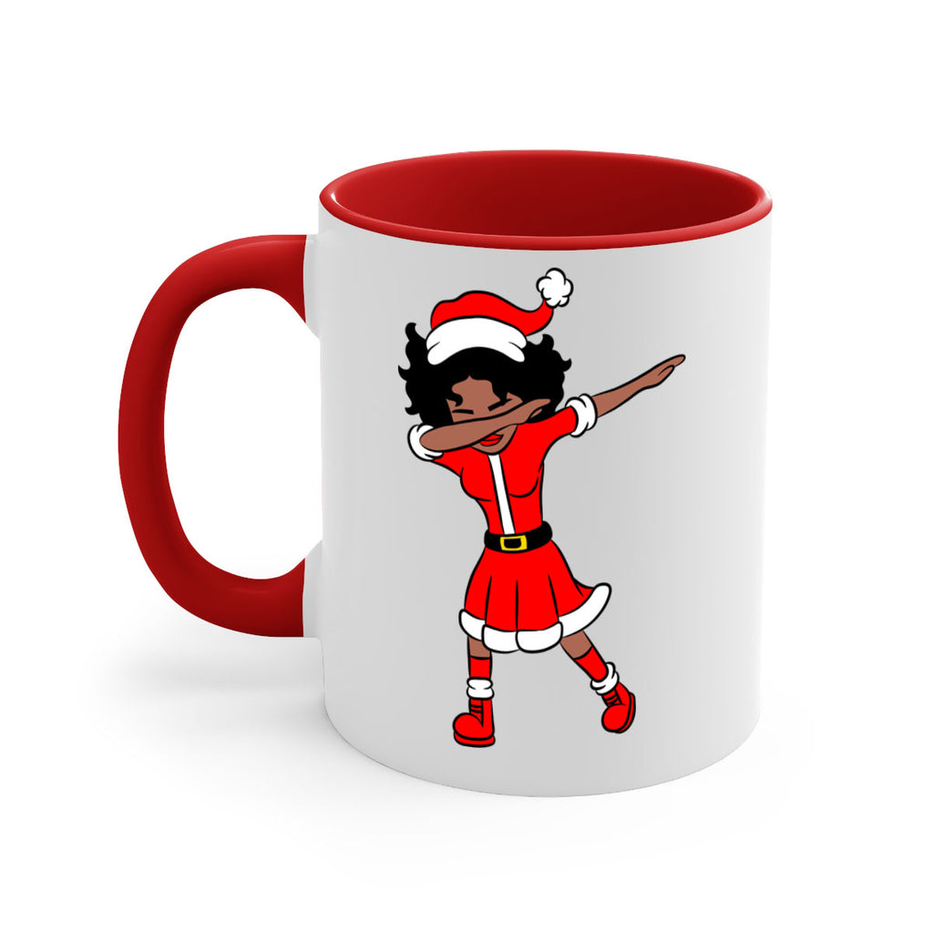 dabbing santa claus afro girl 50#- Black women - Girls-Mug / Coffee Cup