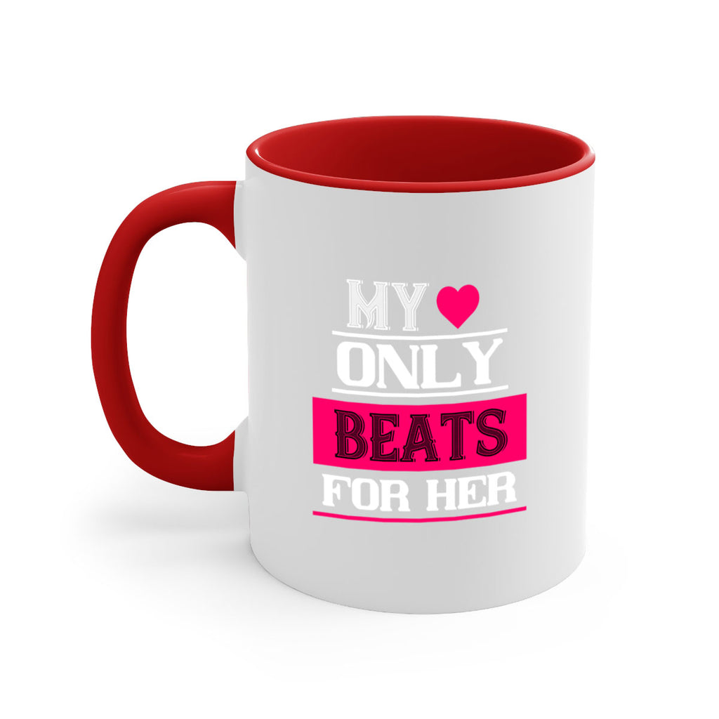 my love only beats for her 36#- valentines day-Mug / Coffee Cup