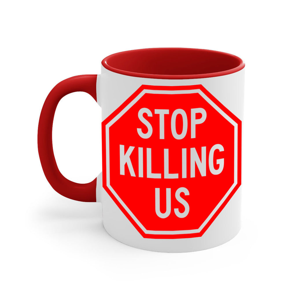 stop killing us 25#- black words - phrases-Mug / Coffee Cup