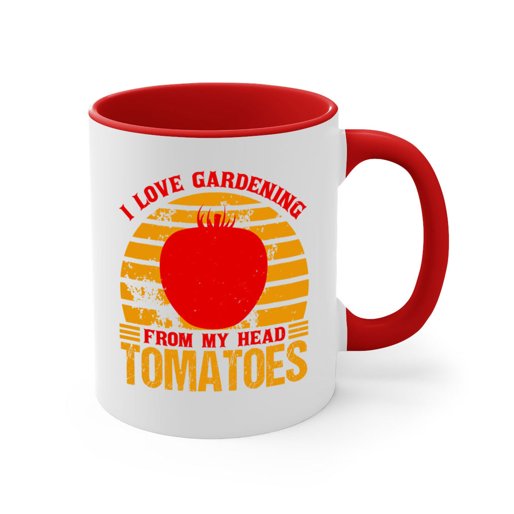 I love gardening From my head Tomatoes 53#- Farm and garden-Mug / Coffee Cup