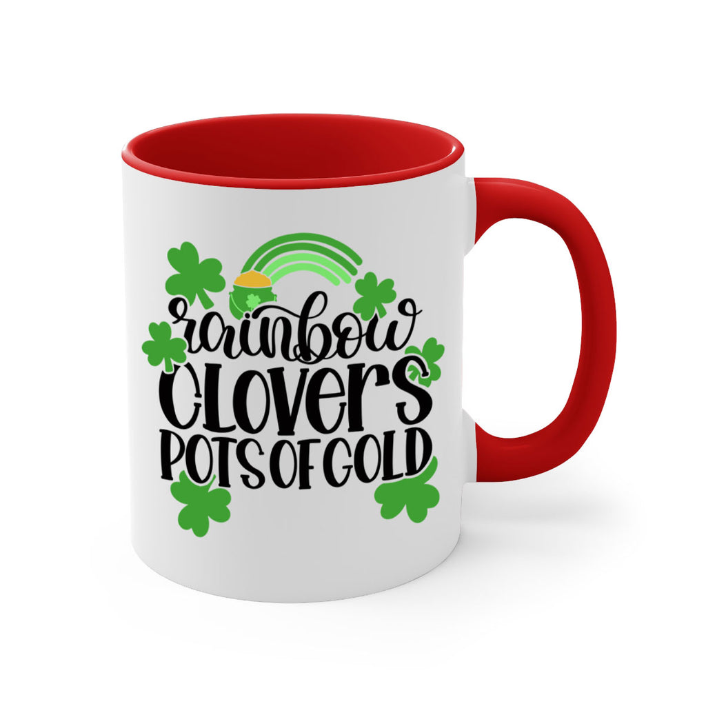 Rainbow Clovers Pots Of Gold Style 35#- St Patricks Day-Mug / Coffee Cup