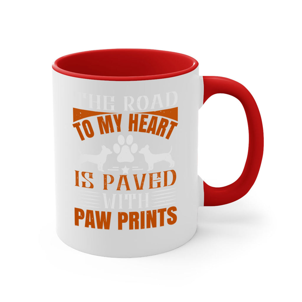 The Road to my Heart is paved with paw prints Style 145#- Dog-Mug / Coffee Cup