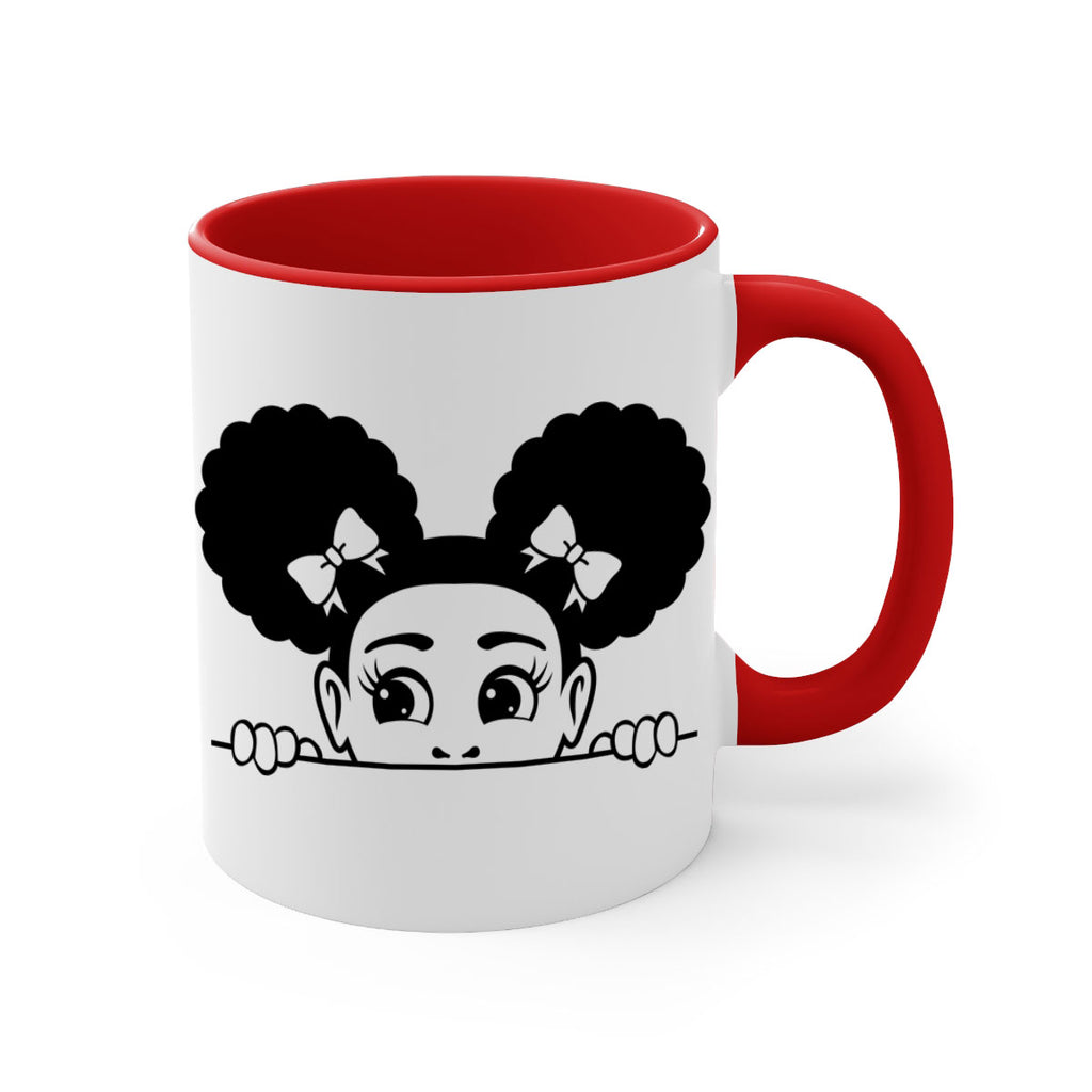 afro puffs girl peekaboo 81#- Black women - Girls-Mug / Coffee Cup