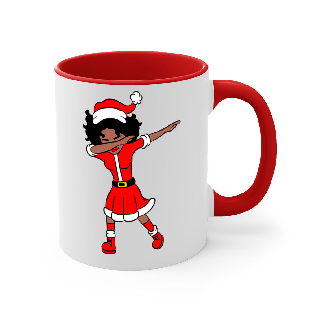 dabbing santa claus afro girl 50#- Black women - Girls-Mug / Coffee Cup
