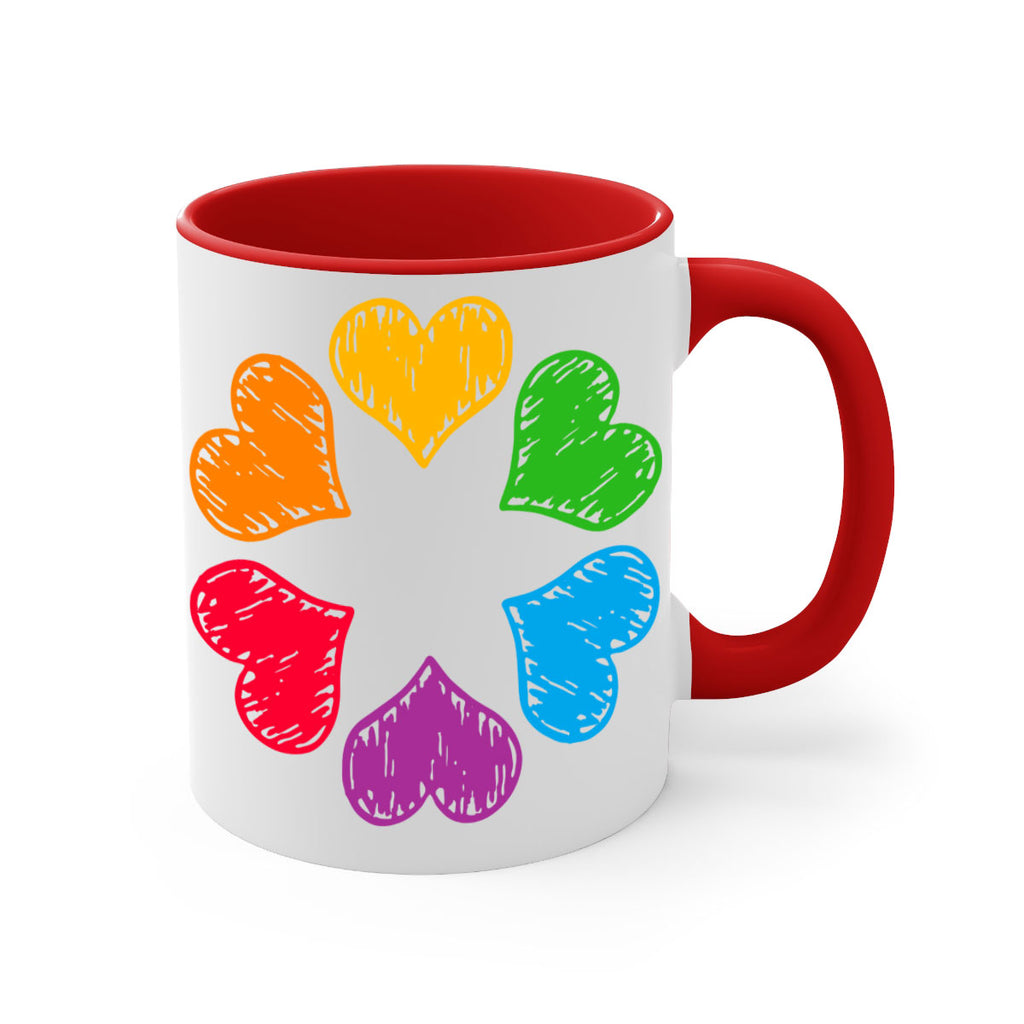 rainbow circle of hearts pride lgbt 32#- lgbt-Mug / Coffee Cup