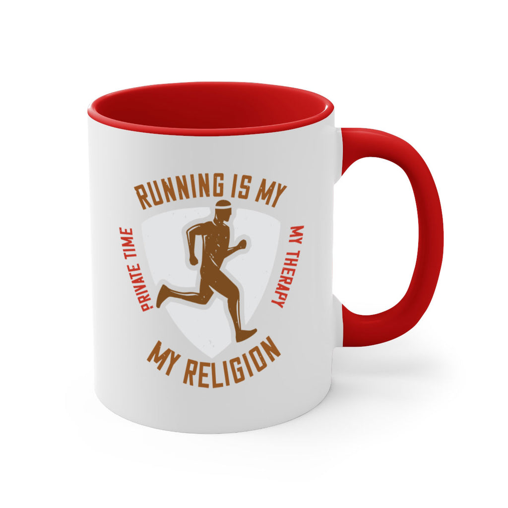 running is my private time my therapy my religion 21#- running-Mug / Coffee Cup