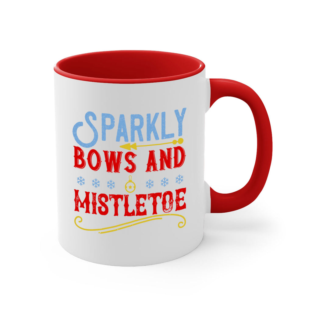 sparkly bows and mistletoe 354#- christmas-Mug / Coffee Cup
