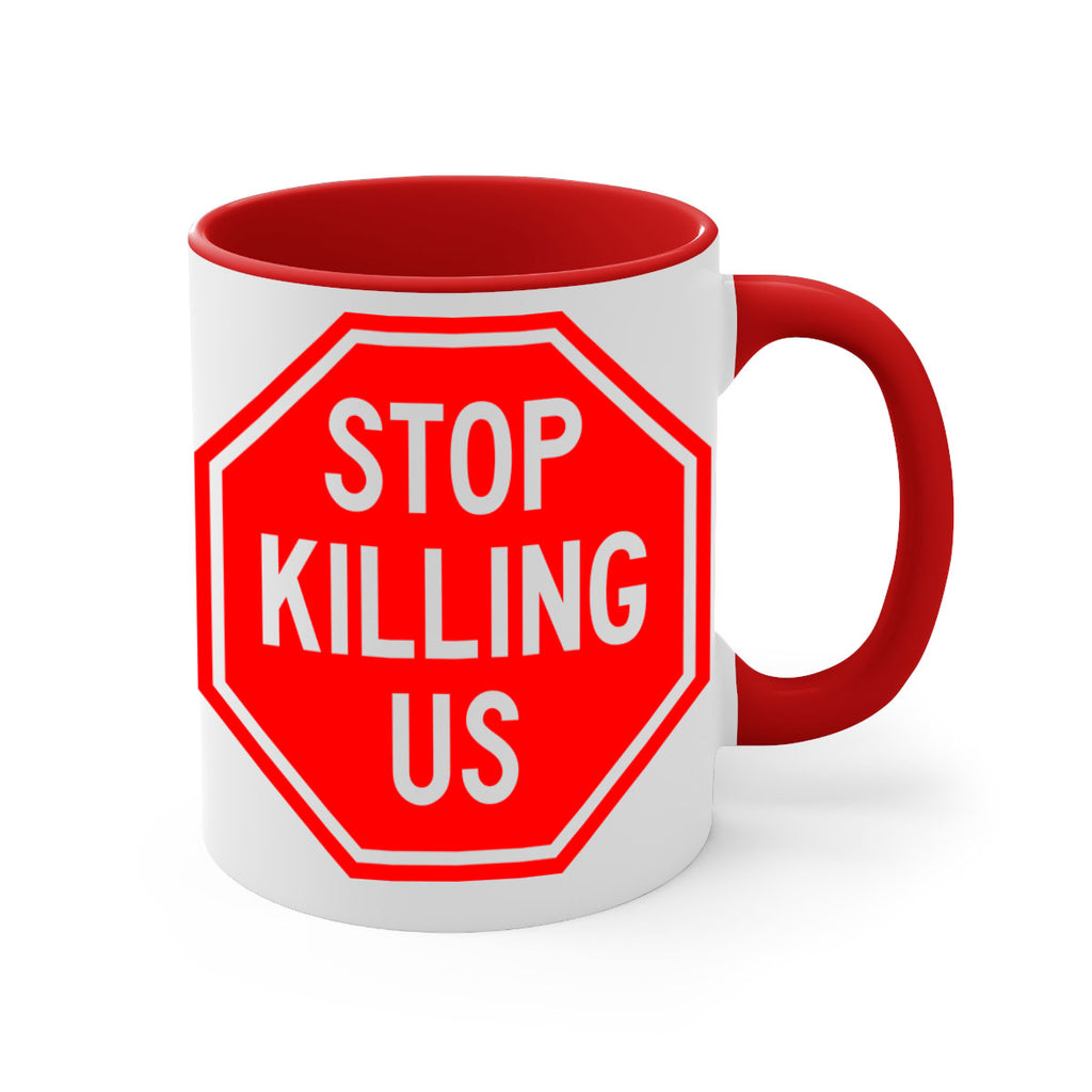 stop killing us 25#- black words - phrases-Mug / Coffee Cup