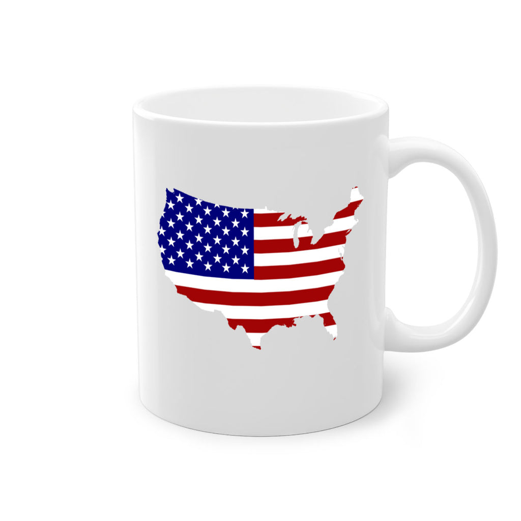 Flag With Map Style 50#- 4th Of July-Mug / Coffee Cup