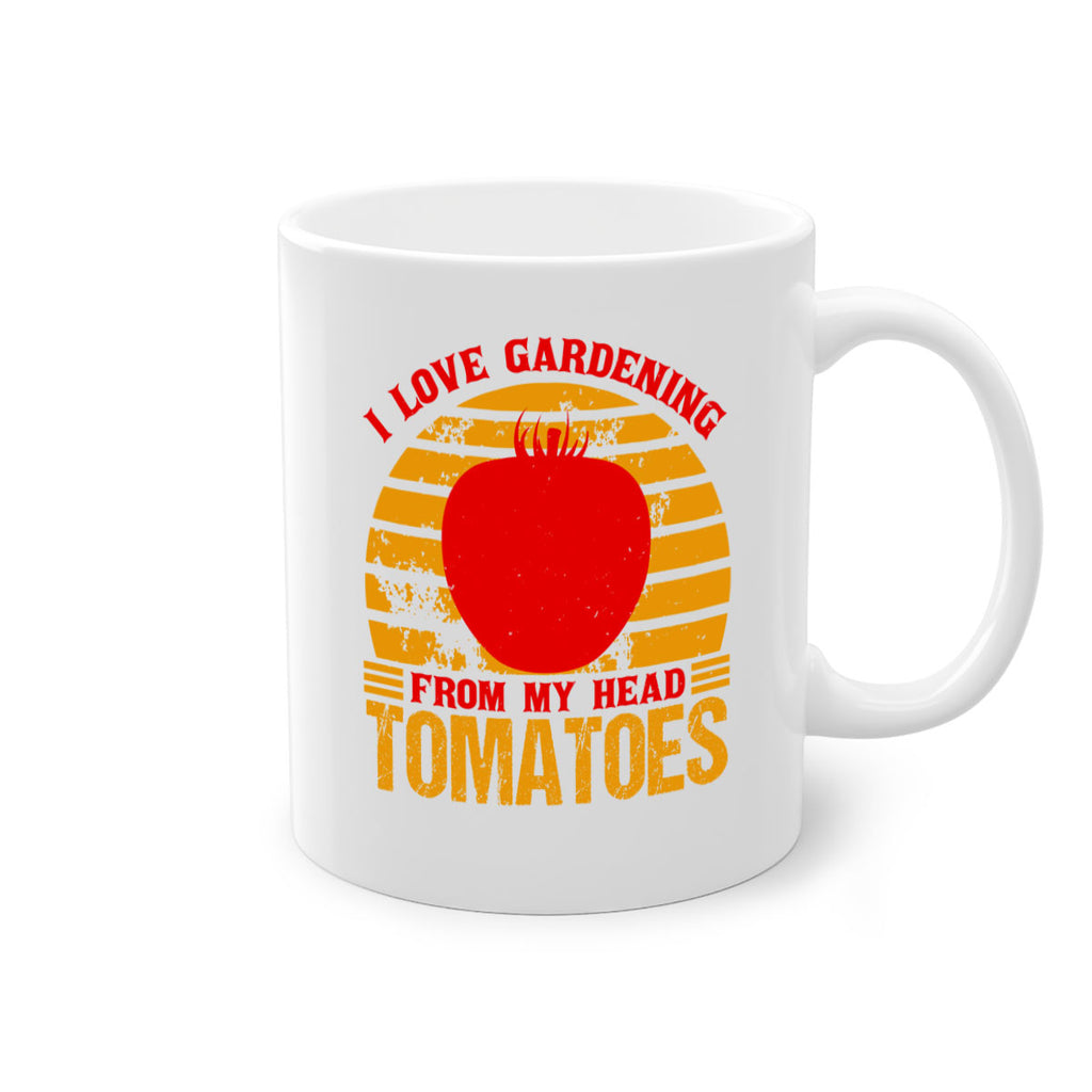 I love gardening From my head Tomatoes 53#- Farm and garden-Mug / Coffee Cup