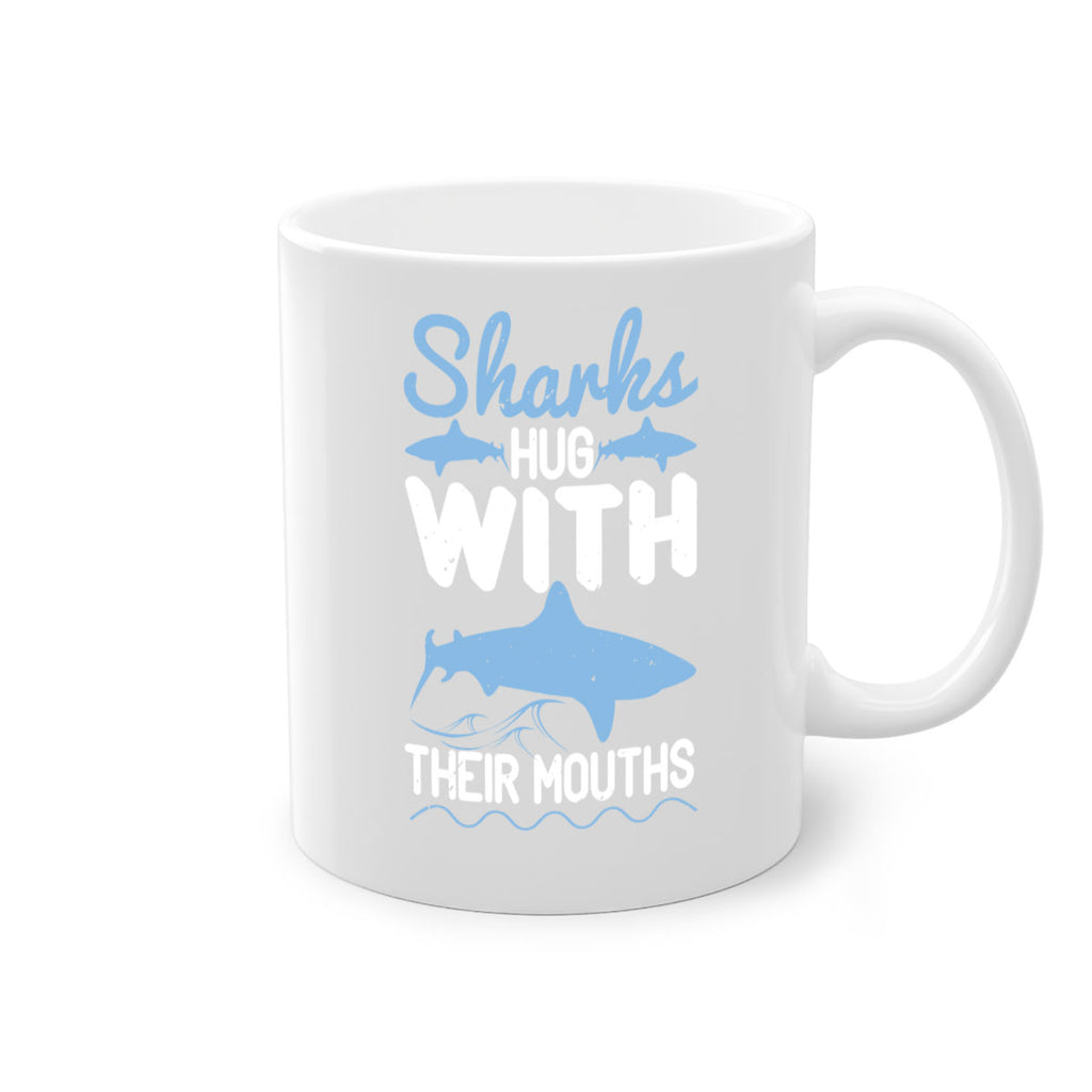 Sharks hug with their mouths Style 22#- Shark-Fish-Mug / Coffee Cup