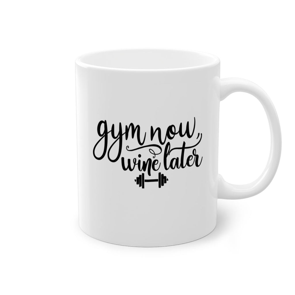 gym now wine later 42#- gym-Mug / Coffee Cup