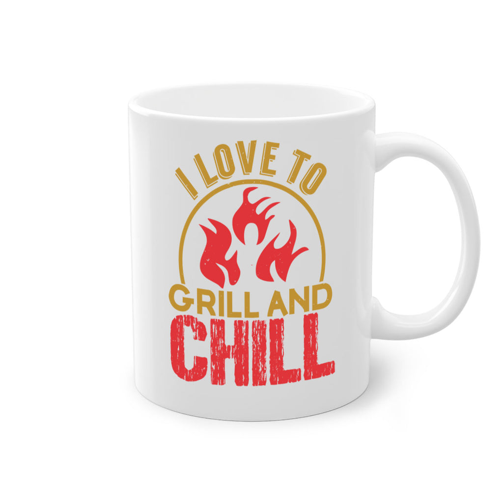 i love to grill and chill 38#- bbq-Mug / Coffee Cup