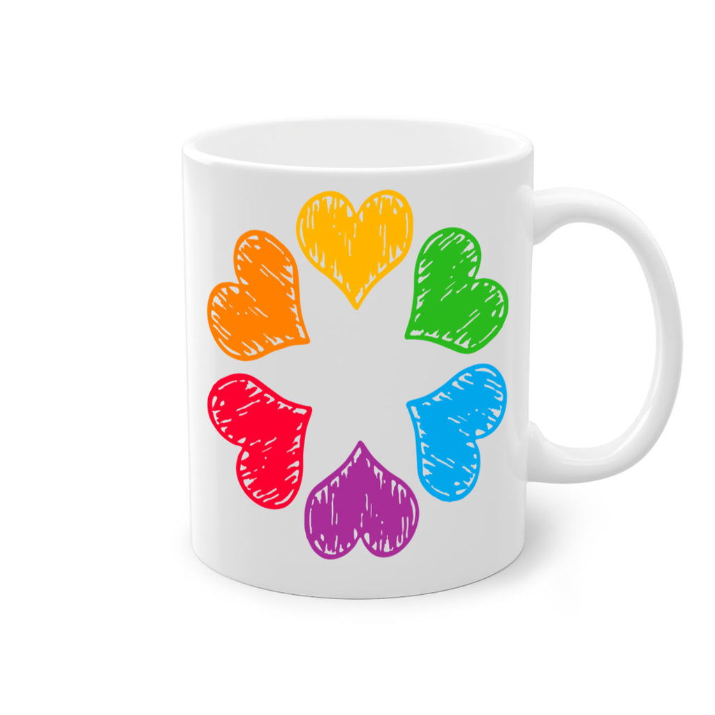 rainbow circle of hearts pride lgbt 32#- lgbt-Mug / Coffee Cup