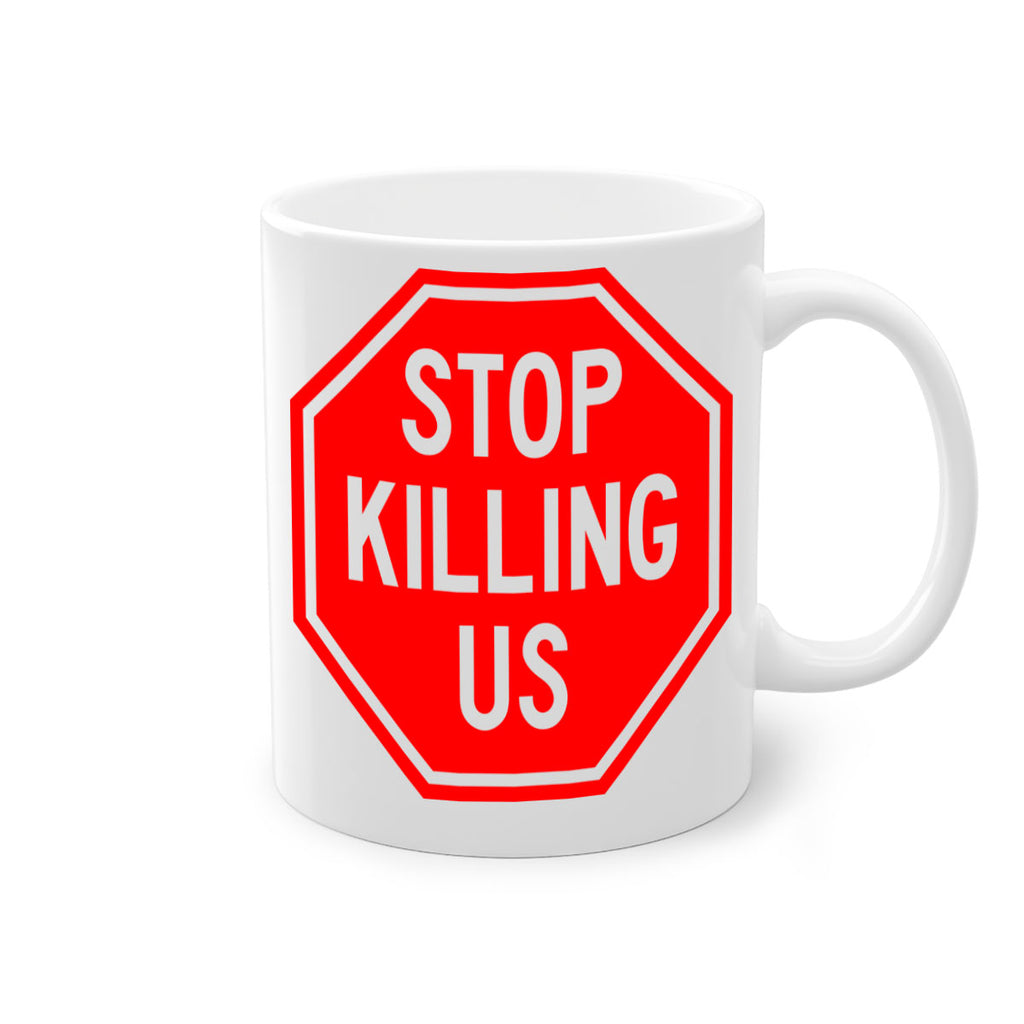 stop killing us 25#- black words - phrases-Mug / Coffee Cup
