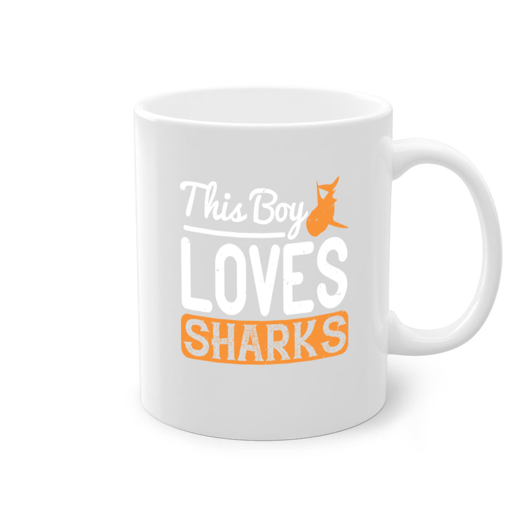 this boy loves sharks Style 14#- Shark-Fish-Mug / Coffee Cup