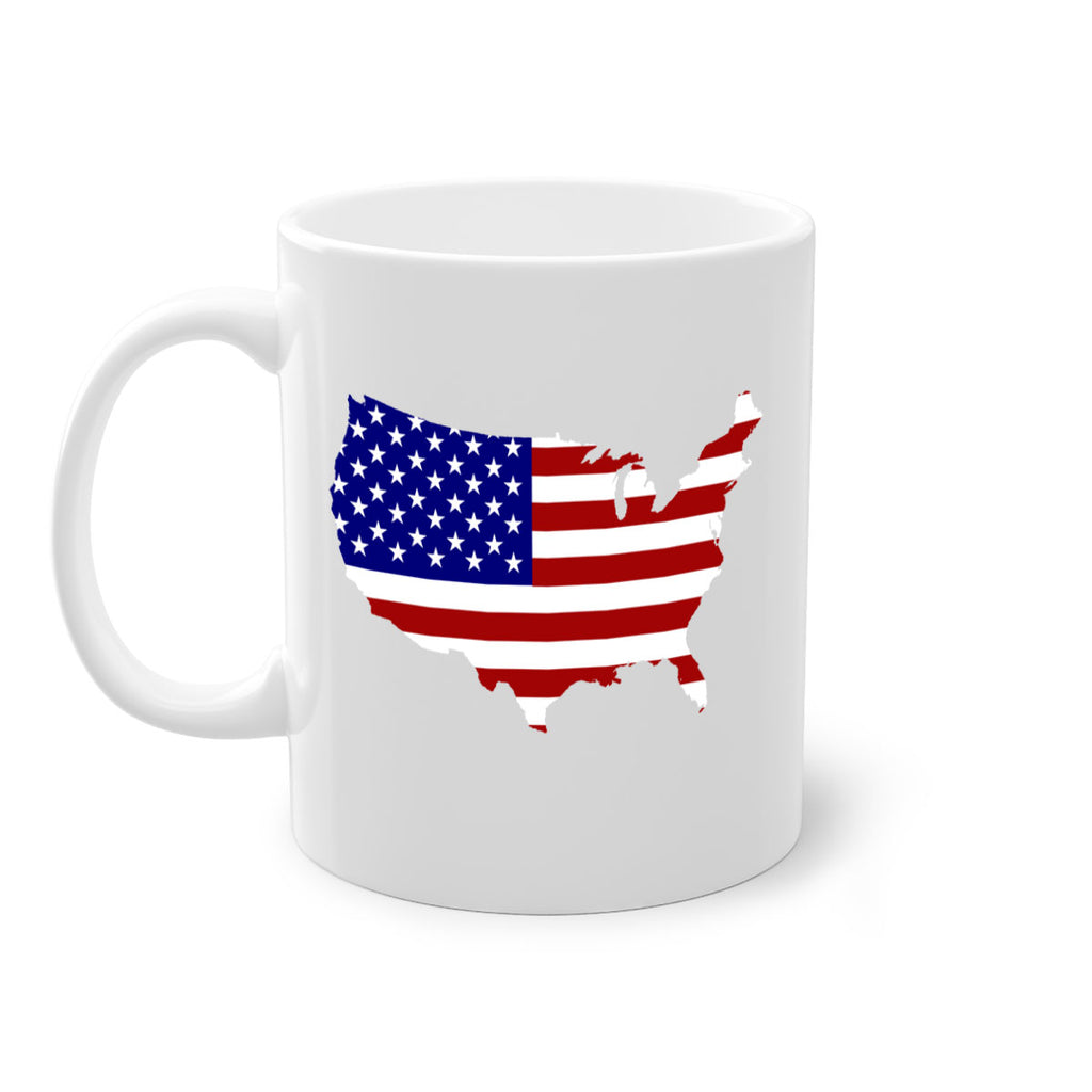 Flag With Map Style 50#- 4th Of July-Mug / Coffee Cup