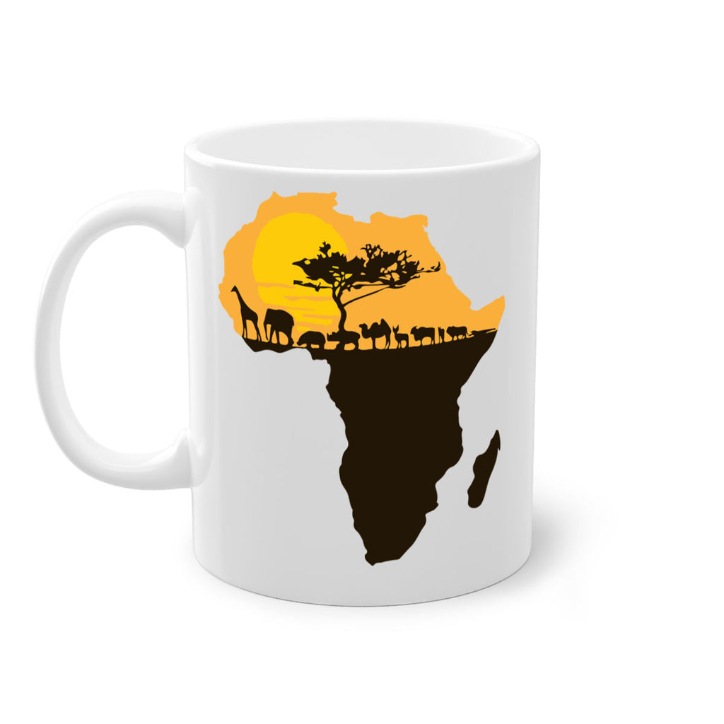 africa with animals- black words - phrases-Mug / Coffee Cup