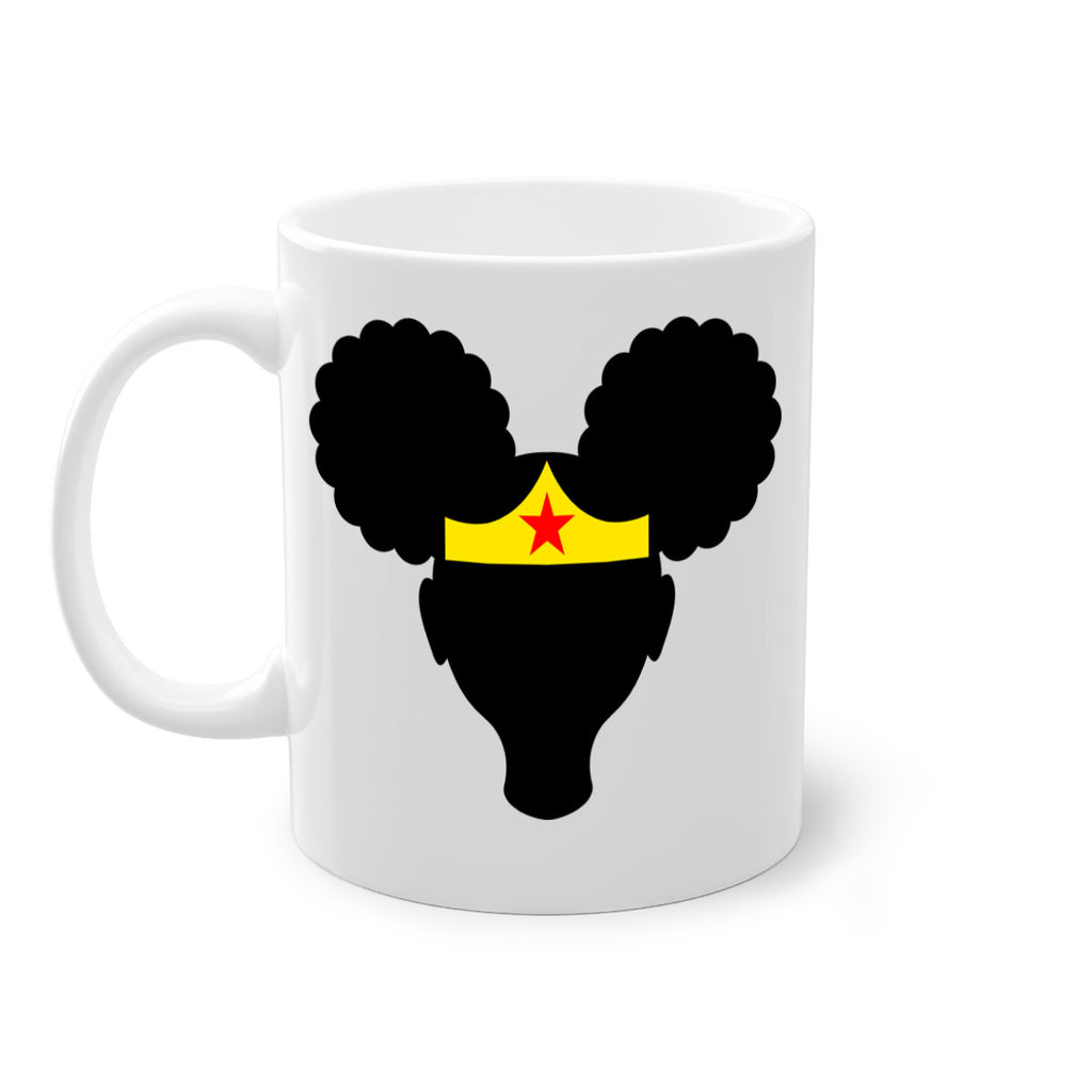 afro puffs girl wonder woman 78#- Black women - Girls-Mug / Coffee Cup