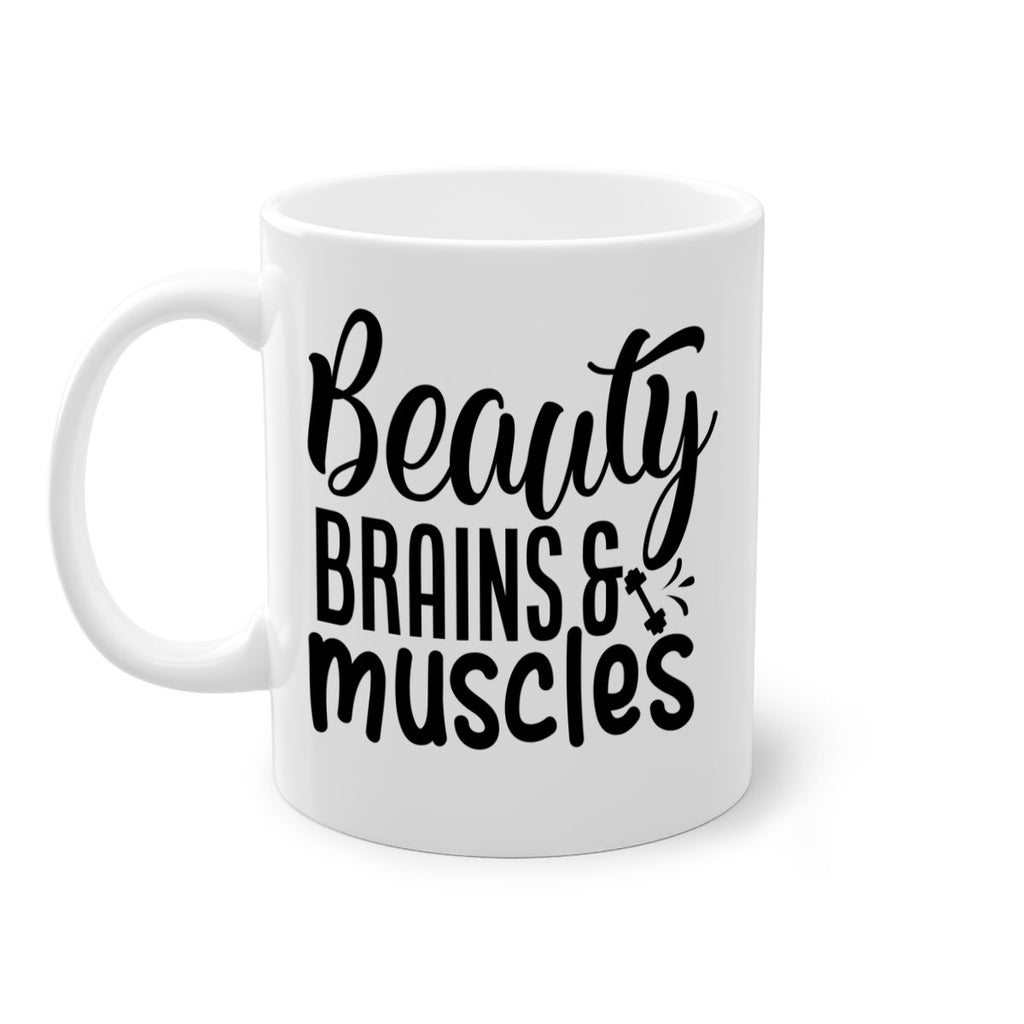 beauty brains muscles 51#- gym-Mug / Coffee Cup